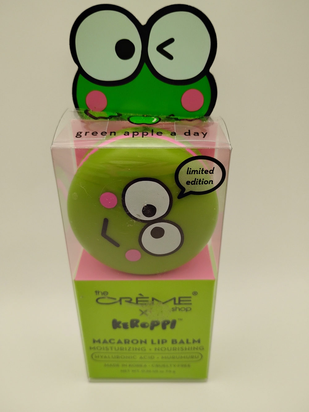 The Crème Shop x Keroppi Green Apple Macaron Lip Balm - Limited Edition